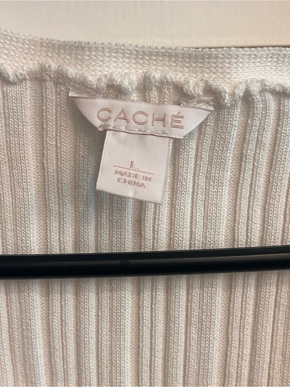 Cache White Ribbed V-Neck Tank Top - Picture 2 of 5
